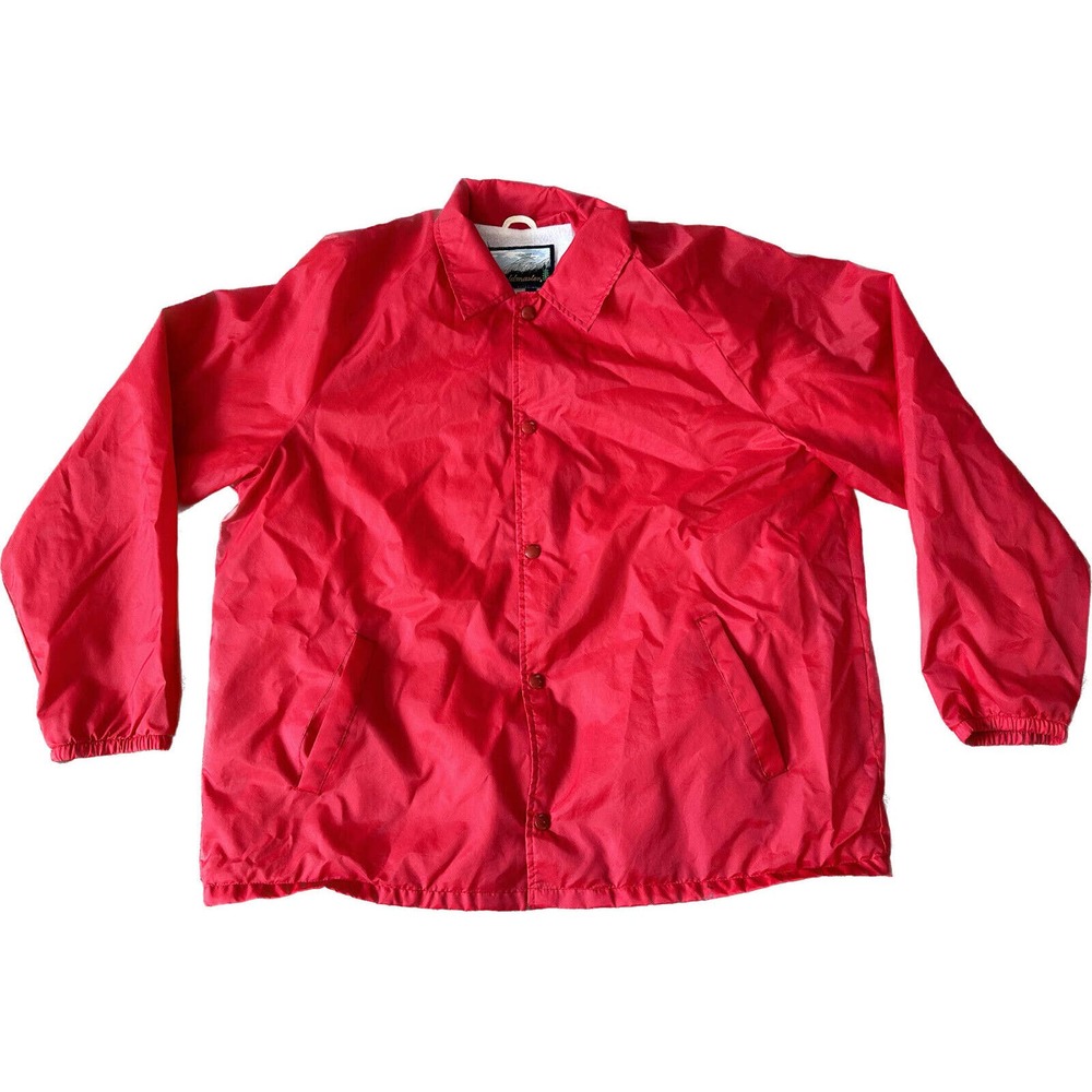 Vintage 80s Mens Fieldmaster Sears Red Lined XL USA Windbreaker Jacket VTG